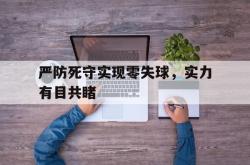半岛体育-严防死守实现零失球，实力有目共睹